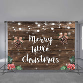 Aperturee - Wooden Glitter Merry Little Christmas Backdrop